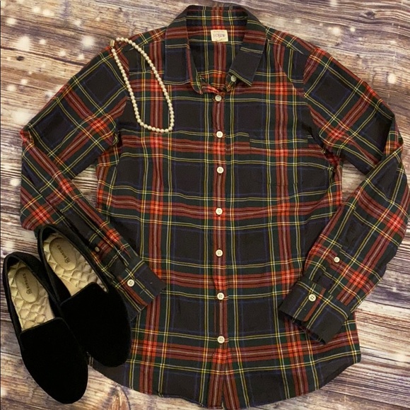 J. Crew Tops - J.crew  factory The perfect shirt size s Stewart plaid